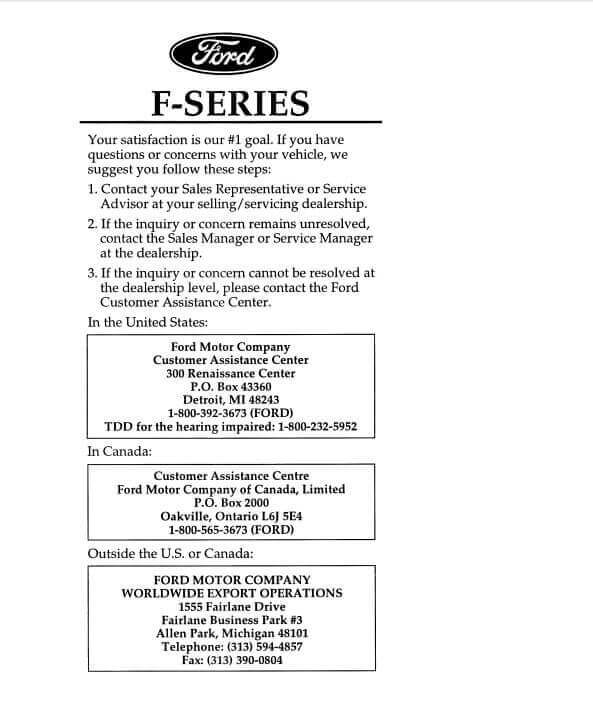 1996 Ford F-150 Owner's Manual